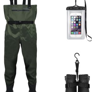 Fishing Waders for Men & Women, Waterproof 2-Ply Nylon/PVC Chest Wader with Boots for Outdoor Sizes 4-13 Bootfoot