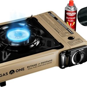 Gas One GS-3400P Propane or Butane Stove Dual Fuel Stove Portable Camping Stove - Patented - with Carrying Case Great for Emergency Preparedness Kit