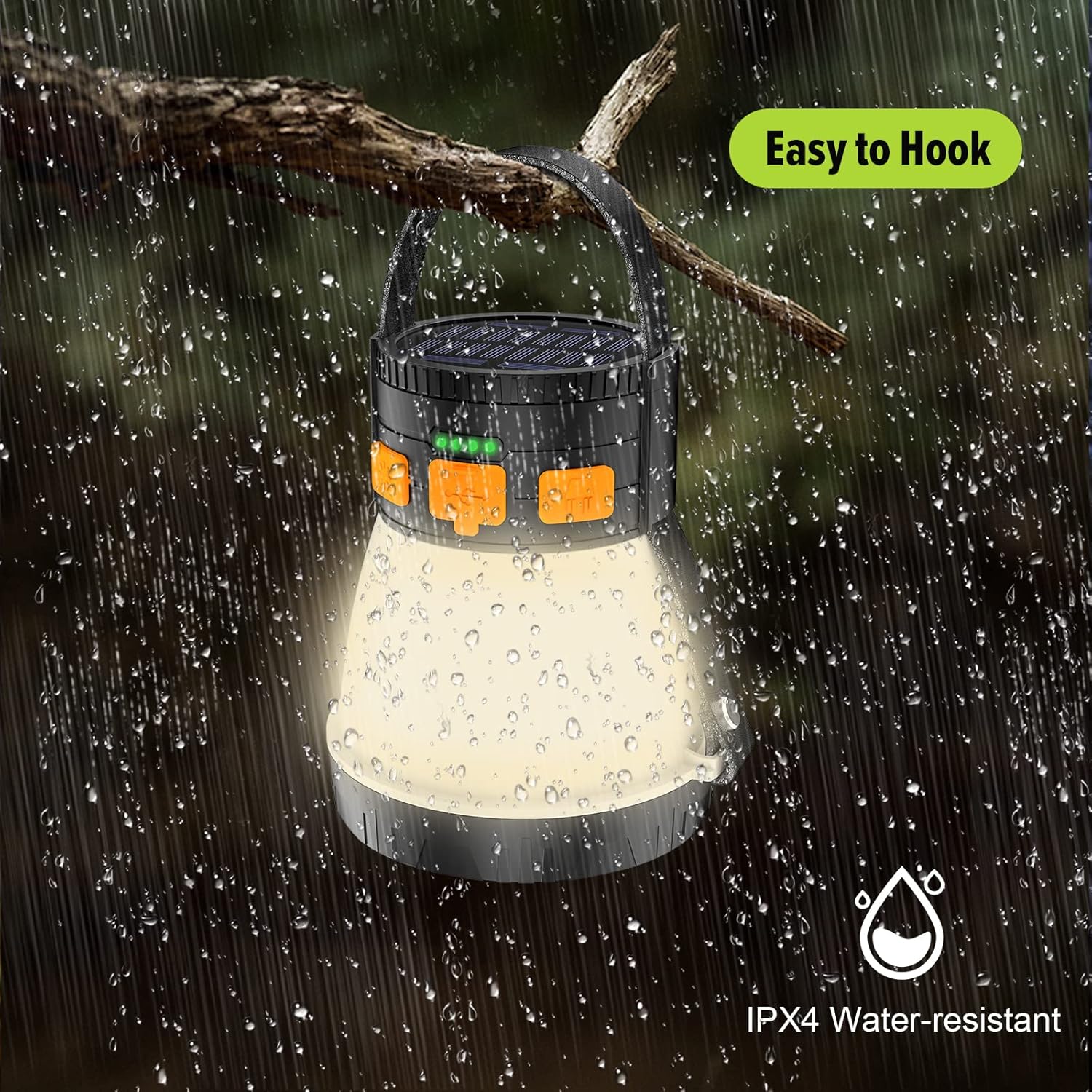 LED Camping Lantern, 1500 Lumens Camping Lantern Rechargeable with Solar Panel Charging, Waterproof, 8 Light Modes, 7500mAh Power Bank, Camping Flashlight for Hurricane Emergency, Hiking, Outdoor - Image 6